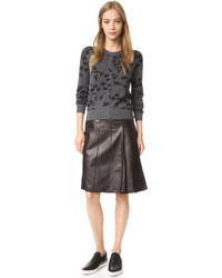 Marc Jacobs Lambskin Pleated Leather Skirt