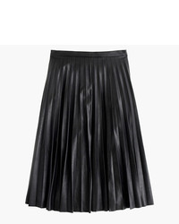 J.Crew Petite Faux Leather Pleated Midi Skirt