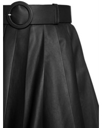 Drome Pleated Leather Skirt With Belt
