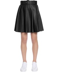 Drome Pleated Leather Skirt With Belt