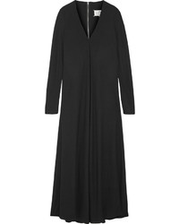 Maison Margiela Pleated Crepe Maxi Dress Black