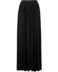 Topshop Black Jersey Pleat Maxi Skirt