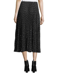 Vince Ditsy Floral Pleated Maxi Skirt