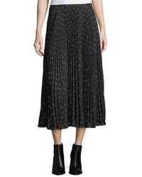 Vince Ditsy Floral Pleated Maxi Skirt