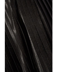 By Malene Birger Doha Pleated Charmeuse Maxi Skirt Black