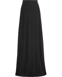 Prada Pleated Crepe Maxi Skirt Black