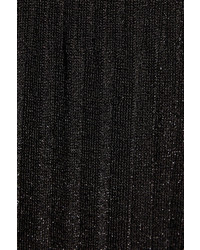 Missoni Pleated Metallic Crochet Knit Maxi Skirt Black