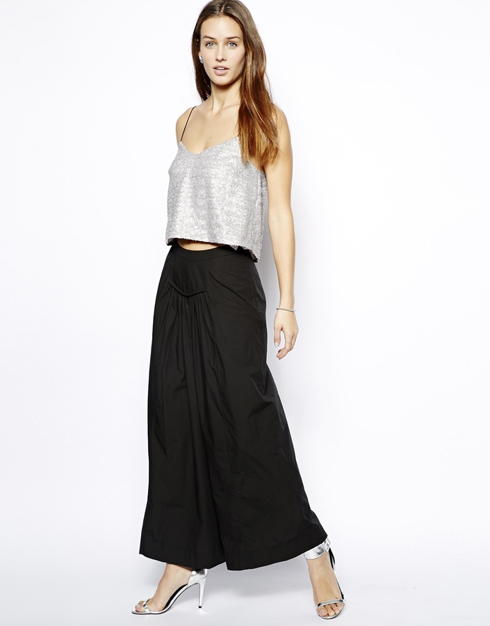 Twenty8Twelve Maxi Skirt In Cotton Poplin Black, $142 | Asos ...
