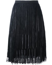 Black Pleated Mesh Skirt