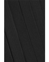 Prada Pleated Silk Chiffon Midi Dress Black