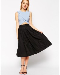 Asos Collection Pleated Midi Linen Skirt