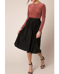 Black Swan Pleated Midi Skirt