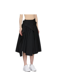 Junya Watanabe Black Tropical Wool Trench Skirt