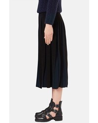 Topshop Boutique Pleated Two Tone Midi Skirt