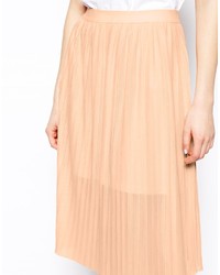 Asos Collection Jersey Midi Skirt With Pleats
