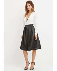 Forever 21 Contemporary Sateen Pleated Midi Skirt