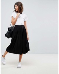Asos Design Midi Skirt With Box Pleats