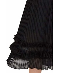 Elvi Pleated Chiffon Midi Skirt