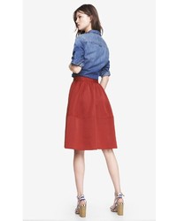 Express High Waist Full Midi Skirt
