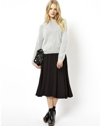 Asos Full Midi Skirt Black