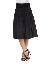Donna Karan Full Skirt Wruched Waistband Black
