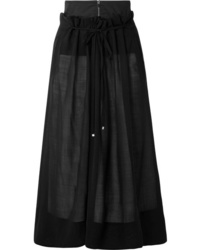 Tibi Layered Wool Blend Midi Skirt