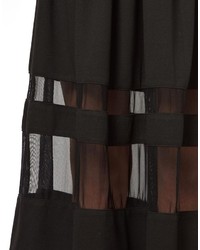 Asos Midi Skirt In Ponte With Sheers Panels