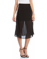 On Twelfth Pleated Athletic Stripe Midi Skirt