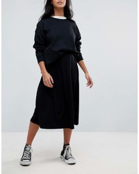Asos Petite Design Petite Midi Skirt With Box Pleats