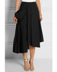 Marc by Marc Jacobs Pleated Asymmetric Stretch Cotton Midi Skirt