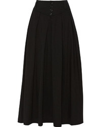 Y-3 Pleated Cotton Midi Skirt