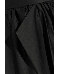 Tibi Pleated Cotton Satin Midi Skirt