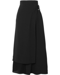 Victoria Beckham Pleated Crepe And Cady Wrap Skirt
