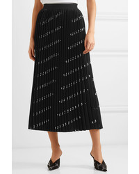 Balenciaga Pleated Printed Stretch Knit Midi Skirt