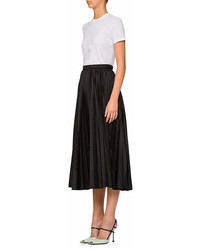 Prada Pleated Tech Fabric Midi Skirt