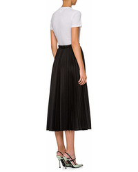 Prada Pleated Tech Fabric Midi Skirt