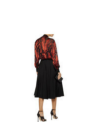 Vionnet Pleated Wool Blend Midi Skirt