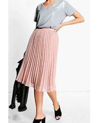 Boohoo Savannah Chiffon Pleated Midi Skirt