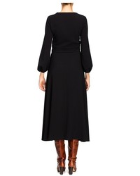 Cynthia Rowley Slit Front Midi Skirt With Built In Belt