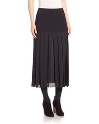 Akris Punto Wool Pleated Midi Skirt