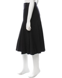 Prada Wool Pleated Midi Skirt