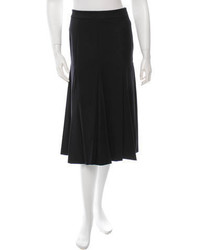 Prada Wool Pleated Midi Skirt