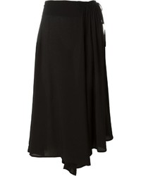 Yohji Yamamoto Pleated Detail Midi Skirt