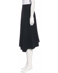 Ys Yohji Yamamoto Wool Pleated Midi Skirt