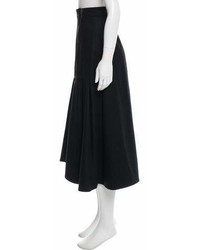Saint Laurent Yves Wool Midi Skirt