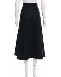 Saint Laurent Yves Wool Midi Skirt