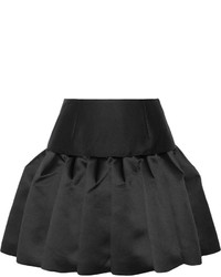 Co Pleated Bonded Satin And Twill Mini Skirt