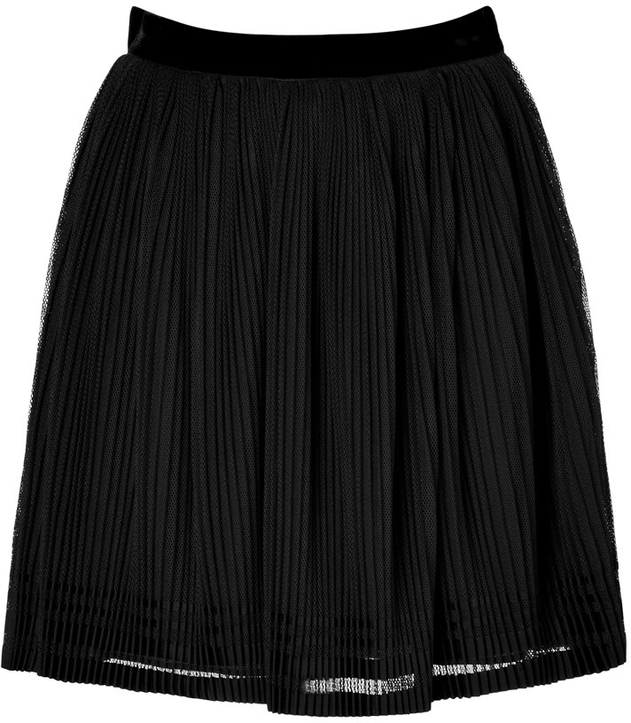 Alberta Ferretti Cotton Pleated Skirt In Black Stylebop Com Lookastic