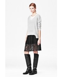 French Connection Pleated Lace Skirt