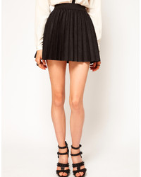 Asos Pleated Skirt In Leather Look